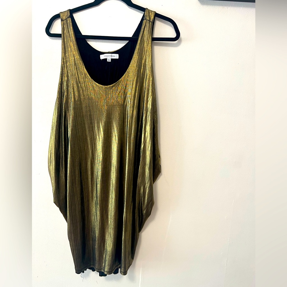 The Vanity Room Swing Dress Shimmering Gold XL